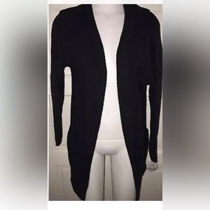 Love & Joy by FCT Hooded Black Cardigan Sweater Plus Size 1X